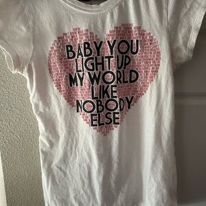 Y2K Heart graphic of song lyrics to song shown